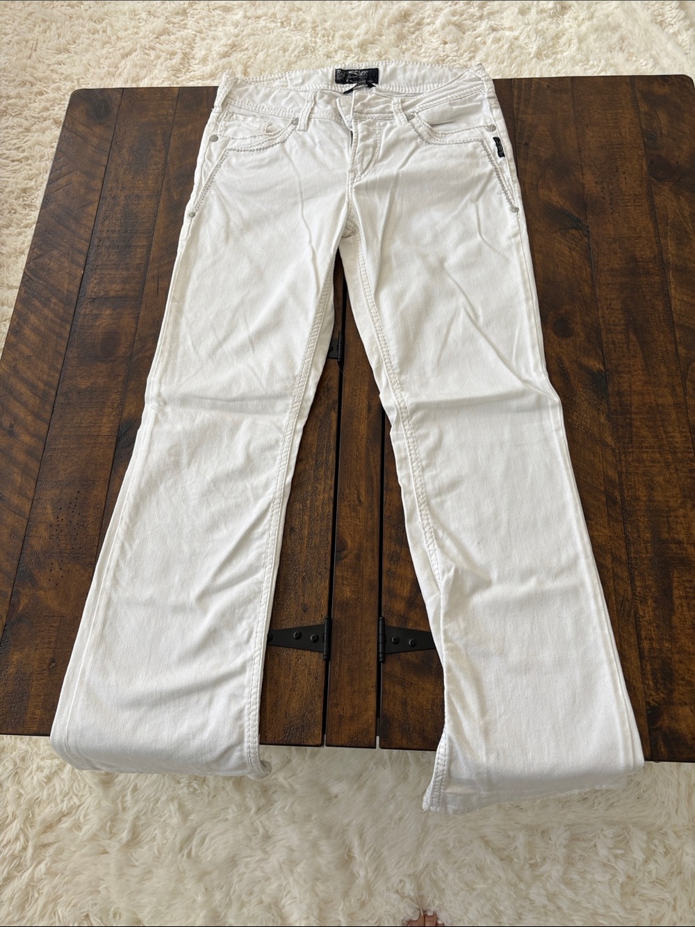 Silver Jeans White Flare & Wide Leg Jeans